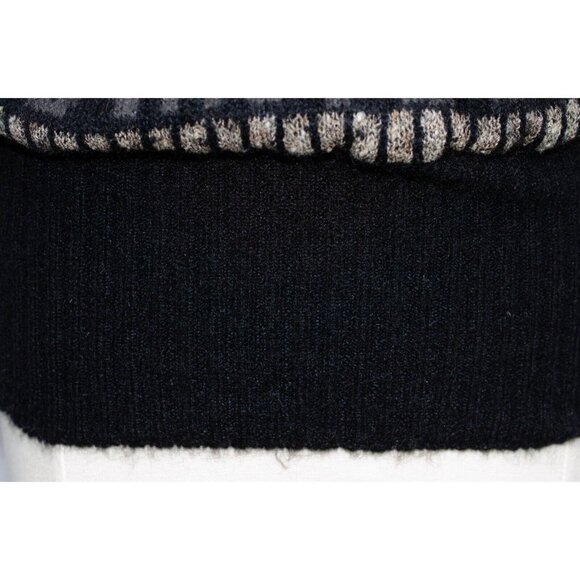 Vtg Escada Mohair Wool Pullover Sweater Black Gray Beige Dolman Sleeve W. German - Picture 5 of 8